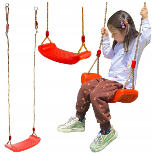 Ogrodowa Huśtawka Dla Dzieci Wisząca Regulowana Długa Mocna Lina 50KG Mocna.png
